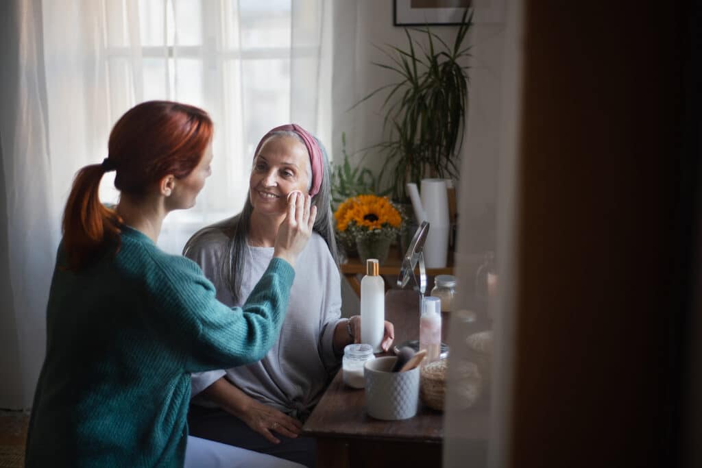 Personal care at home caregivers can help seniors with skincare issues and protection.